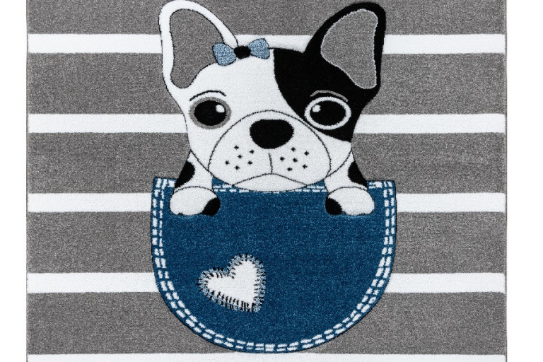 Dětský kusový koberec Petit Bulldog grey