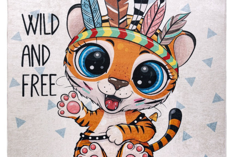 Dětský kusový koberec Bambino 1960 Tiger indian white