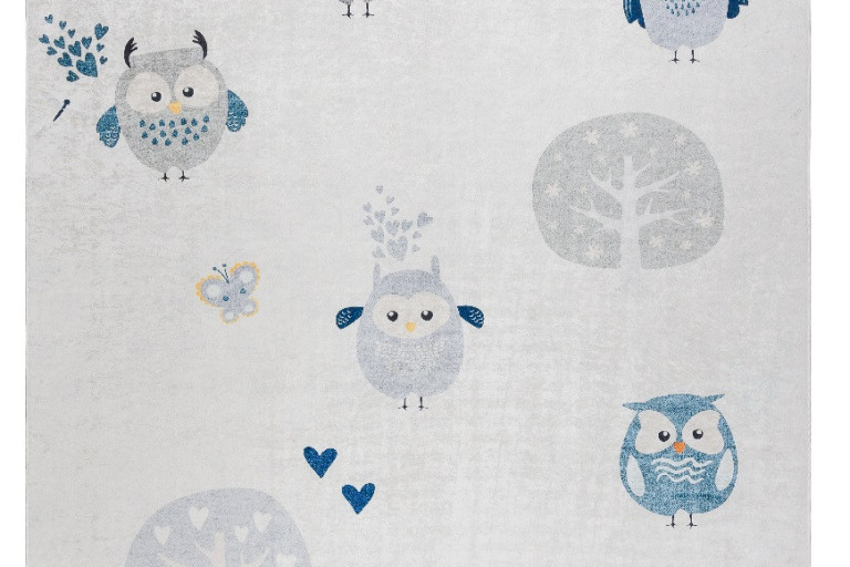 Dětský kusový koberec Bambino 1161 Owls grey