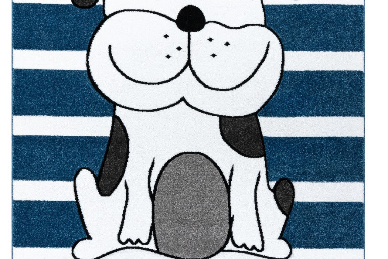 Dětský kusový koberec Petit Puppy blue