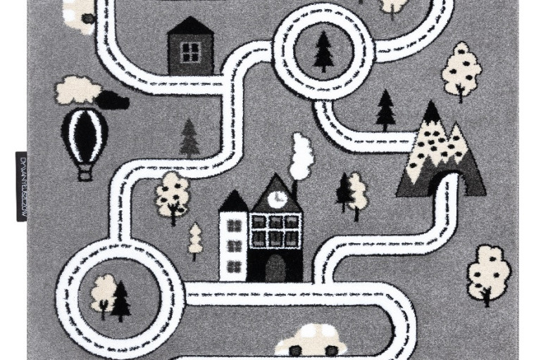 Dětský kusový koberec Petit Town streets grey