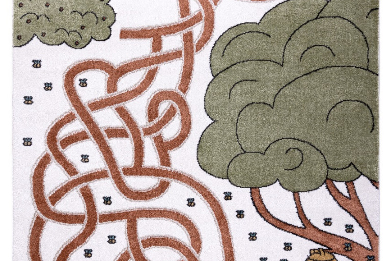 Dětský kusový koberec Fun Honey with Bear cream