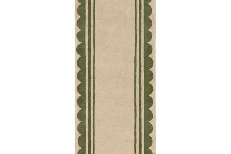 Ručně všívaný běhoun Lois Scallop Green