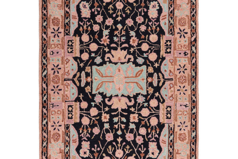 Kusový koberec Wool Loop Blossom Pink/Black