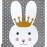 Dětský kusový koberec Petit Bunny grey