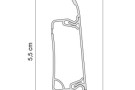 Obvodová soklová lišta plastová (pro PVC a vinyl) dub burgundský - 250cm