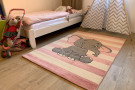 Kusový koberec Kiddo A1087 pink - růžové slůně