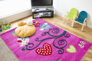 Kusový koberec Kids 420 lila - fialové sovičky