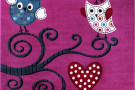 Kusový koberec Kids 420 lila - fialové sovičky
