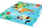 Dětský kusový koberec Torino kids 233 WORLD MAP