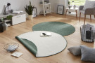 Kusový koberec Twin-Wendeteppiche 103095 grün creme kruh