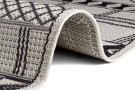 Kusový koberec Flatweave 104852 Black/Cream kruh