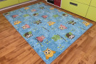 Dětský koberec Sovička SILK 5298 tyrkys