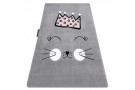 Dětský kusový koberec Petit Cat crown grey