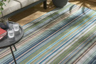 Outdoorový koberec Harlequin Spectro stripes marine/rust 442108
