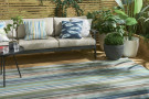 Outdoorový koberec Harlequin Spectro stripes marine/rust 442108