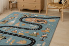 Dětský kusový koberec Fun Route Street animals blue