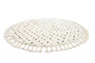 Kusový  koberec Berber Syla B752 krémový kruh s puntíky