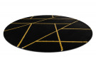 Kusový koberec Emerald geometric 1012 black and gold kruh
