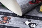 Dětský kusový koberec Bambino 2092 Streets cars anthracite