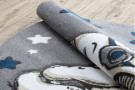 Dětský kusový koberec Petit Elephant stars grey kruh