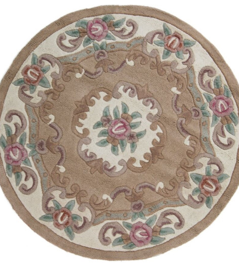 Ručně všívaný kusový koberec Lotus premium Fawn kruh