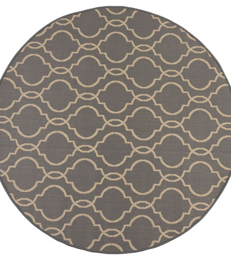 Kusový koberec Florence Alfresco Milan Anthracite/Beige kruh