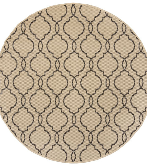 Kusový koberec Florence Alfresco Milan Beige/Black kruh
