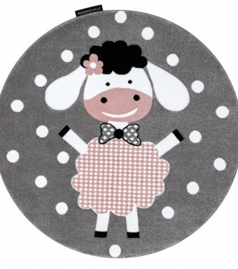 Dětský kusový koberec Petit Dolly sheep grey kruh