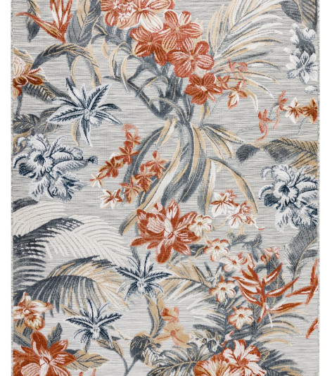 Kusový koberec Botanic 65262 flowers grey – na ven i na doma