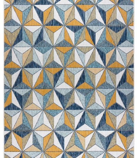 Kusový koberec Cooper Sisal Mosaic 22222 ecru/navy – na ven i na doma