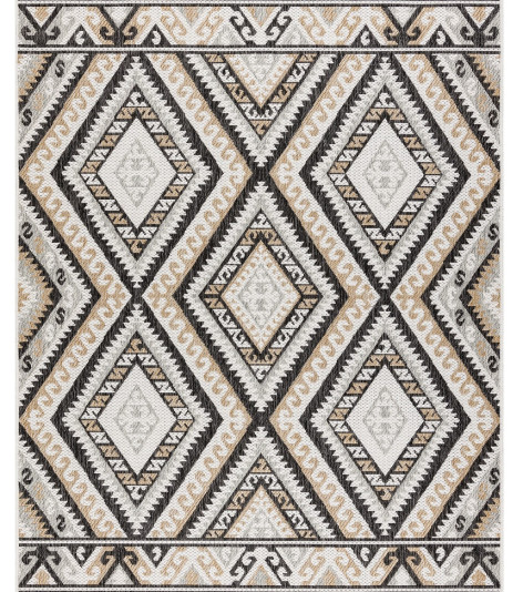 Kusový koberec Cooper Sisal Aztec 22224 ecru/black – na ven i na doma