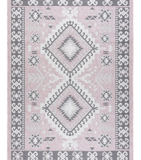 Kusový koberec Sion Sisal Aztec 3007 pink/ecru – na ven i na doma