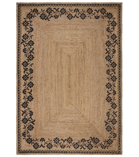 Kusový koberec Printed Jute Maisie Natural/Black