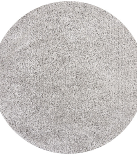 Kusový koberec Shaggy Teddy Grey kruh