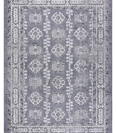 Kusový koberec Sion Sisal Ornament 2832 blue/pink/ecru – na ven i na doma