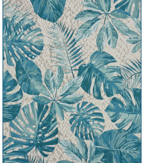 Kusový koberec Flair 105618 Tropical Leaves Turqouise – na ven i na doma