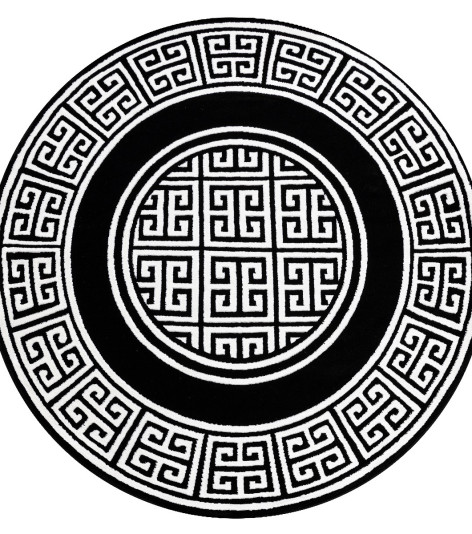 Kusový koberec Gloss 6776 85 greek black/ivory kruh