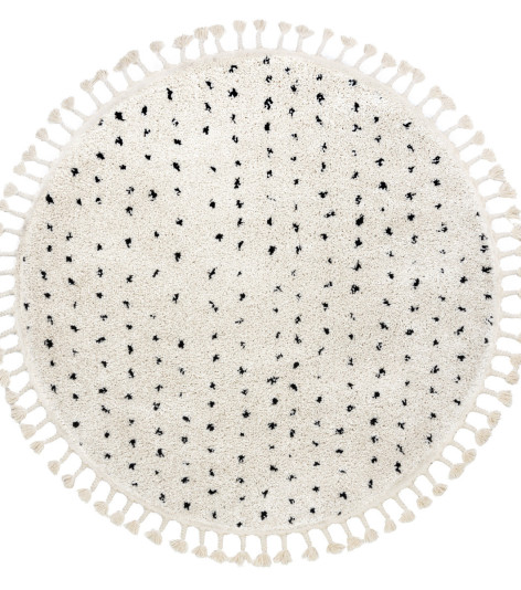 Kusový koberec Berber Syla B752 dots cream kruh