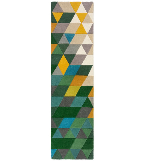 Ručně všívaný běhoun Illusion Prism Green/Multi