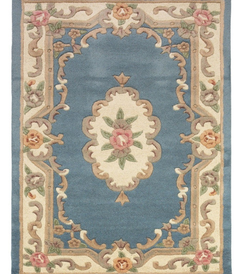 Ručně všívaný kusový koberec Lotus premium Blue