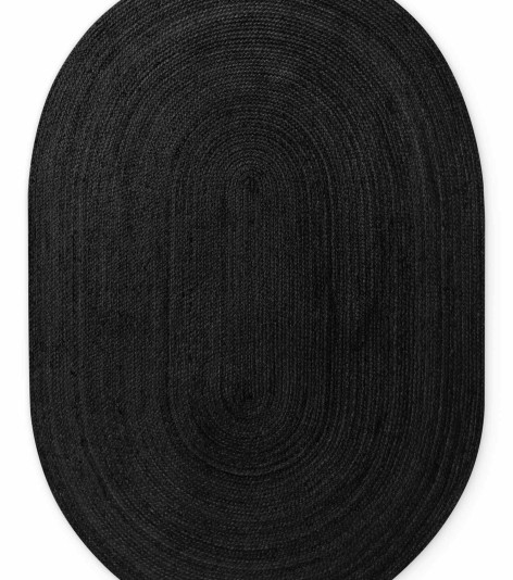Kusový koberec Jute Braided 106322 Black ovál
