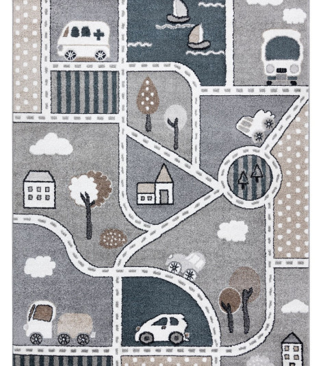 Dětský kusový koberec Fun Strade grey