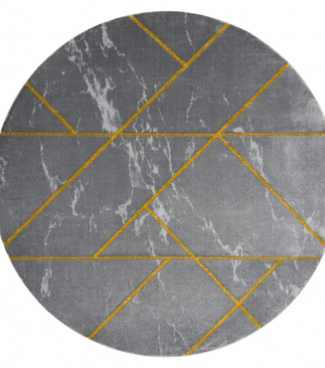 Kusový koberec Emerald geometric 1012 grey and gold kruh