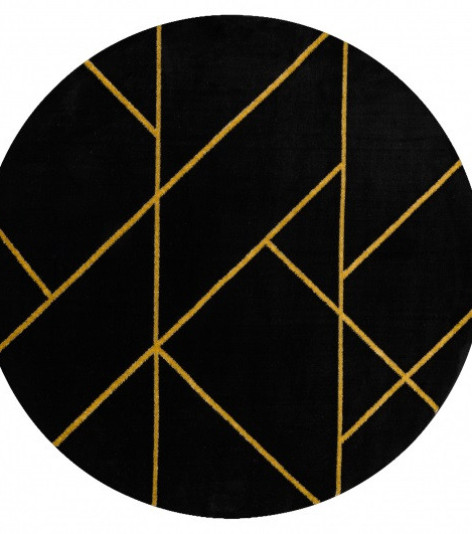 Kusový koberec Emerald geometric 1012 black and gold kruh