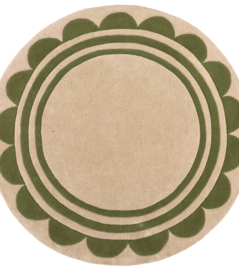 Ručně všívaný kusový koberec Lois Scallop Green kruh