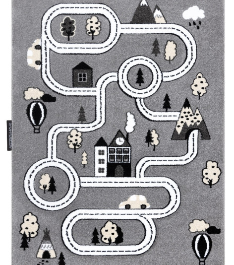 Dětský kusový koberec Petit Town streets grey