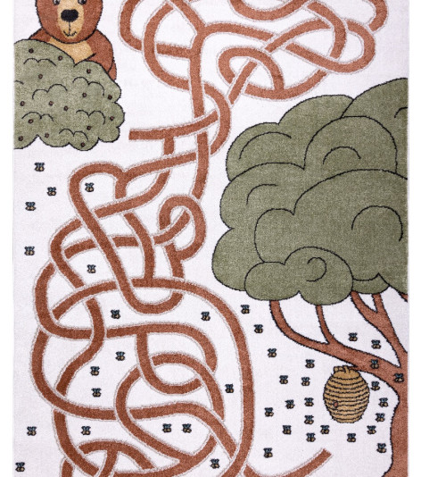 Dětský kusový koberec Fun Honey with Bear cream