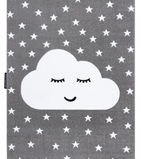 Dětský kusový koberec Petit Cloud stars grey