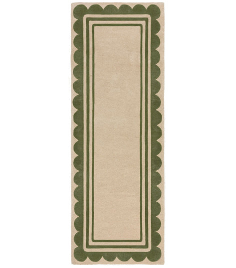 Ručně všívaný běhoun Lois Scallop Green